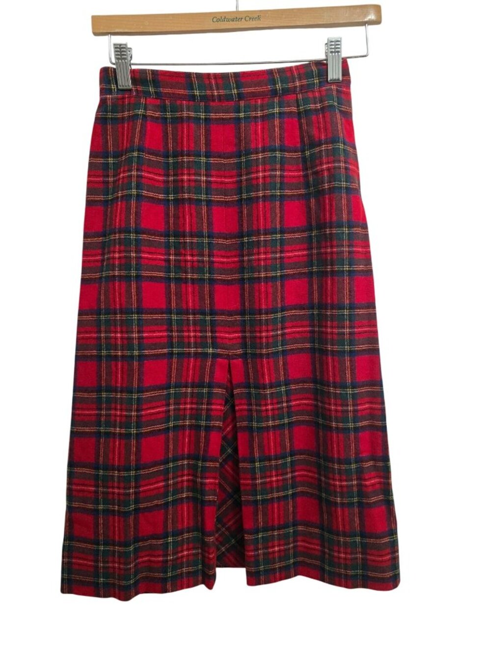Vintage 50-60's Pendleton Tartan Red Plaid Virgin Wool A-Line Skirt Size 14 READ